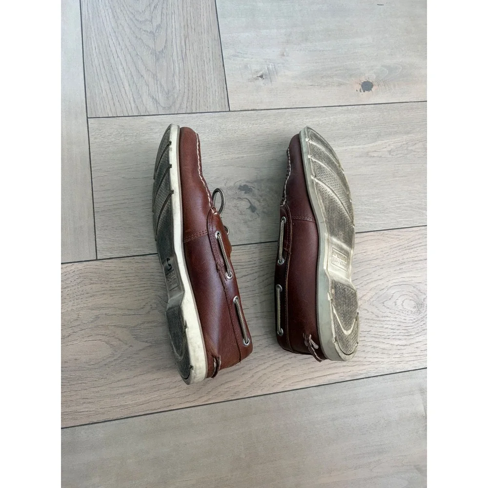 Sperry Top-Sider Mens Brown Leather Boat Shoes Authentic Original Deck Shoes
